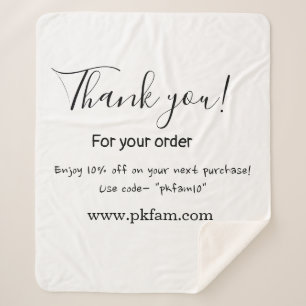 Thank you for purchase pink family business detail sherpa blanket