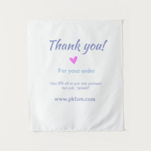 Thank you for purchase pink family business detail tapestry