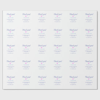 Thank you for purchase pink family business detail wrapping paper