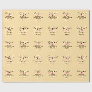 Thank you for purchase pink family business detail wrapping paper