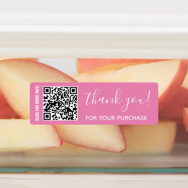 Thank You For Purchase Pink Personalized QR Code (Affixed)