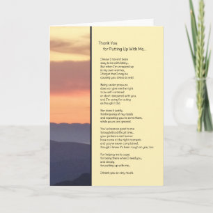Thank You for Putting Up With Me Card
