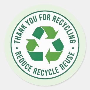 Thank you for Recycling Classic Round Sticker
