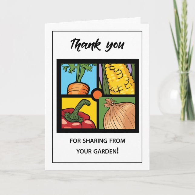 Thank you for Sharing Four Vegetables in Square Card (Front)