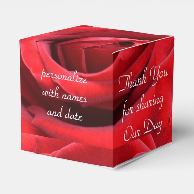 "Thank You for Sharing" Red Rose Favor Box (Back Side)