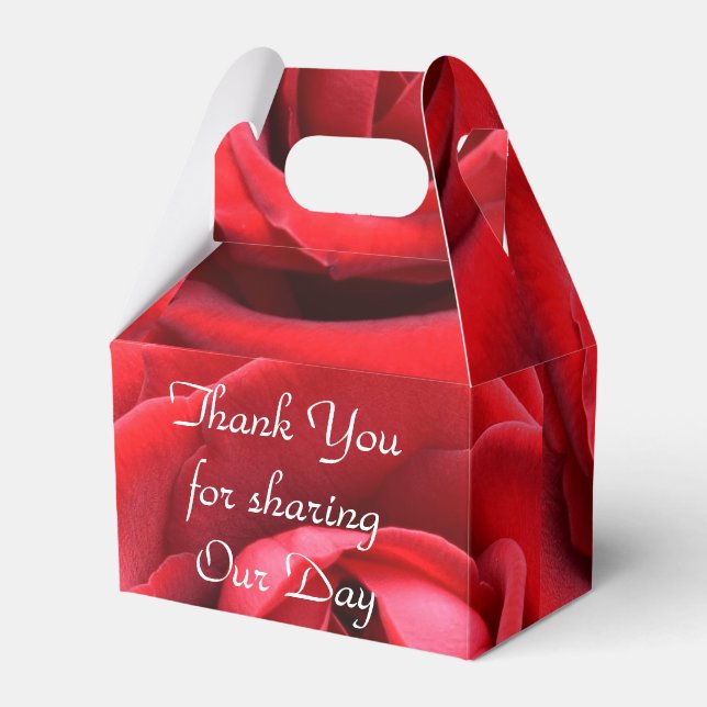 "Thank You for Sharing" Red Rose Favor Box (Front Side)