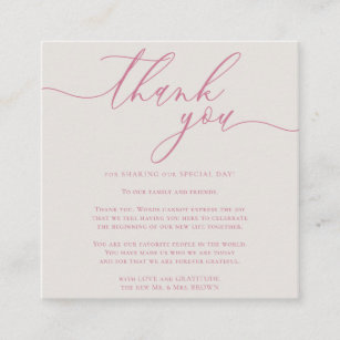 Thank you for sharing wedding day enclosure card