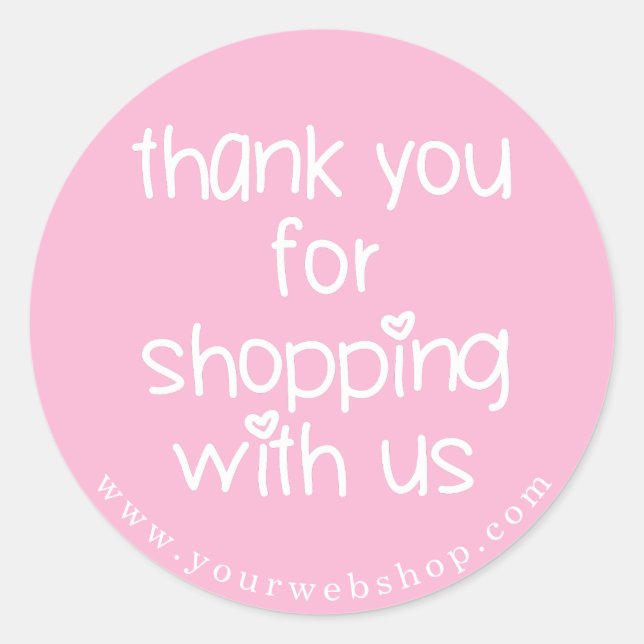 Thank You for Shopping - Custom Colour Business Classic Round Sticker (Front)