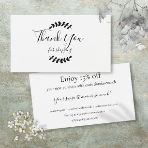 Thank You For Shopping Discount Card