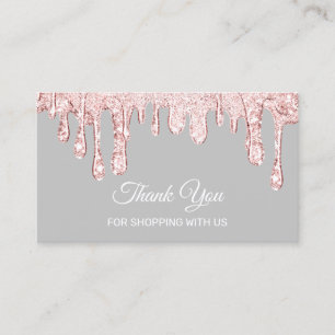 Thank You For Shopping Makeup Nails Drips Rose Business Card