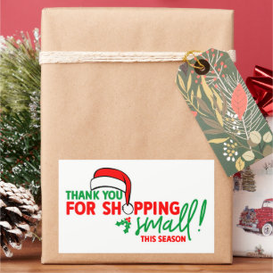 Thank You for Shopping Small Business Holiday Sticker