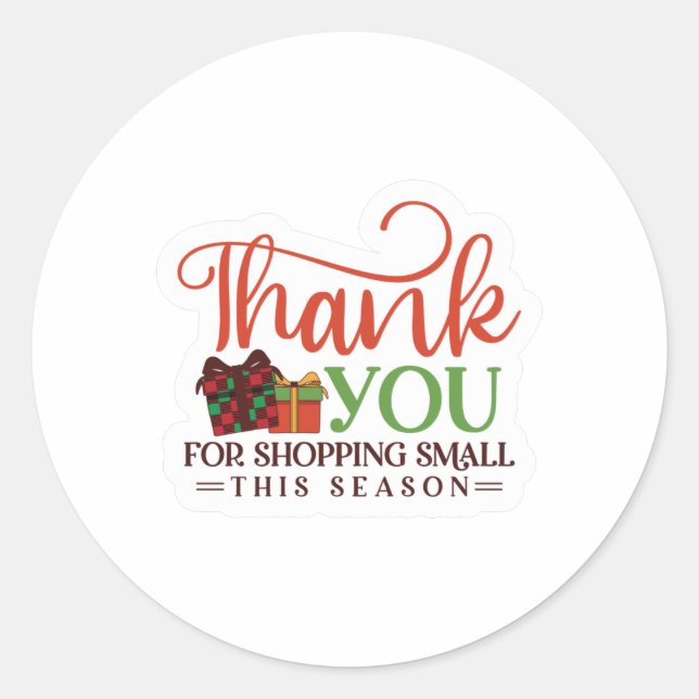 Thank You for Shopping Small Classic Round Sticker (Front)