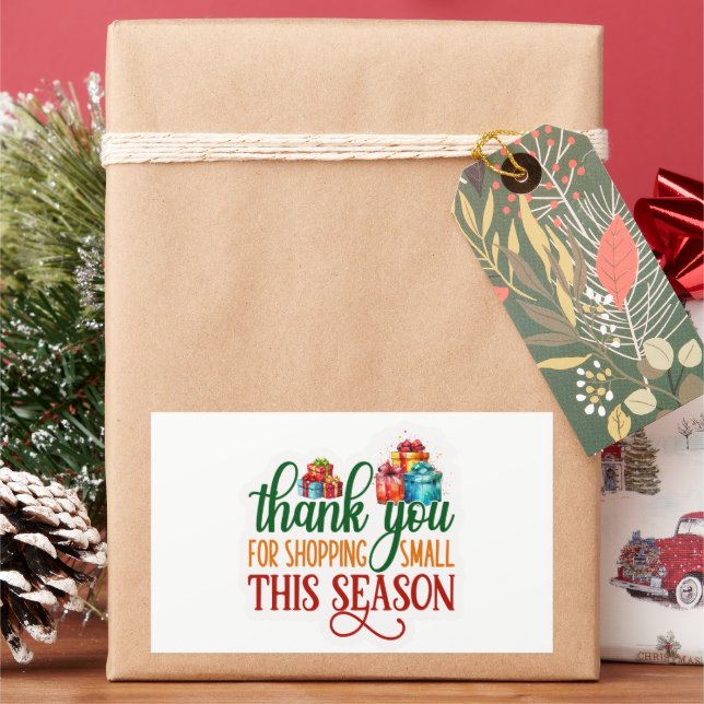 Thank You for Shopping Small Holiday Business Sticker (Holiday)