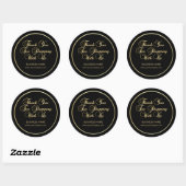Thank You For Shopping With Us Business Gold Black Classic Round Sticker (Sheet)