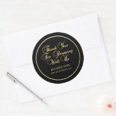 Thank You For Shopping With Us Business Gold Black Classic Round Sticker (Envelope)