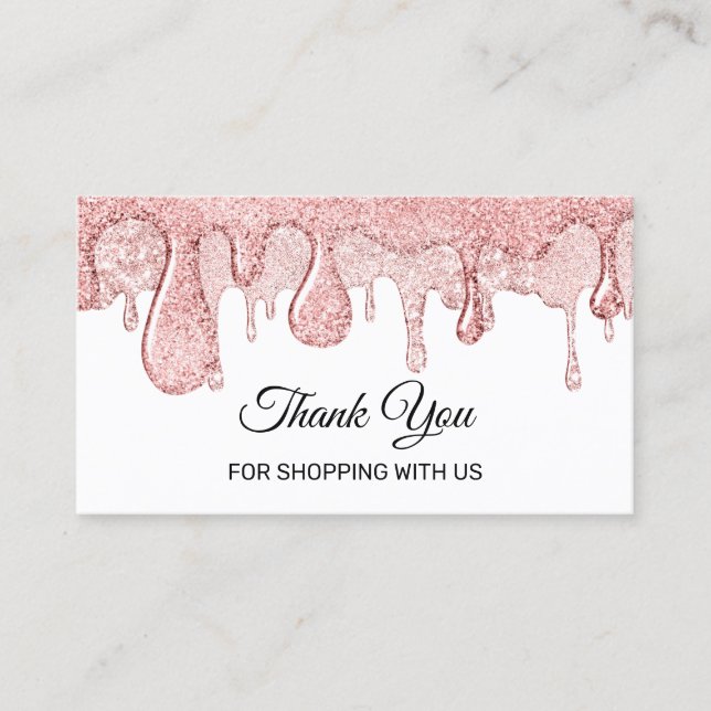 Thank You For Shopping With Us Drips Cosmetics Business Card (Front)