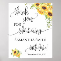 Thank you for showering bride to be sunflowers