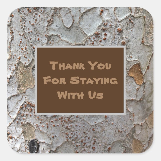 Thank You for Staying Cabin Guest Appreciation Square Sticker (Front)