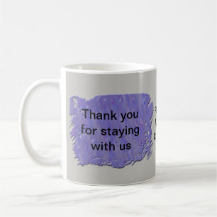 Thank You for Staying with Us Abstract Purple Grey Coffee Mug