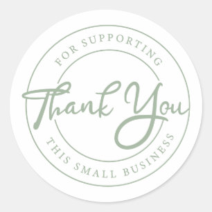 Thank You for Support Small Business Classic Round Sticker