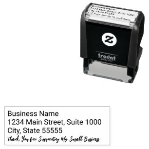 Thank You For Supporting Business Return Address Self-inking Stamp