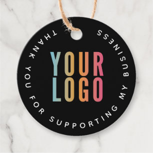Thank You For Supporting My Business Logo Black Favour Tags