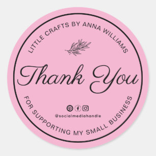 Thank You For Supporting My Small Business Classic Round Sticker