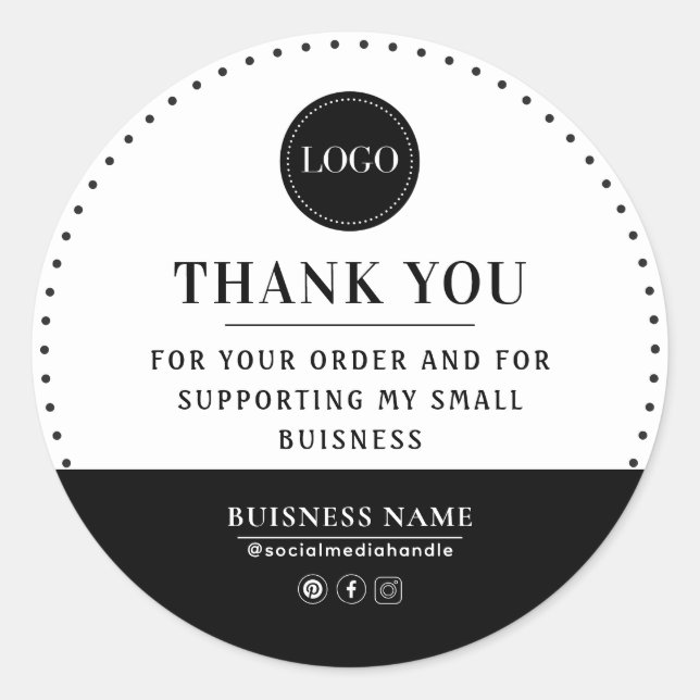 Thank You For Supporting My Small Business Trendy Classic Round Sticker (Front)