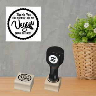 Thank You For Supporting My Vegan Business Rubber Stamp
