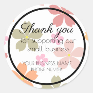 Thank you for supporting our small business classic round sticker