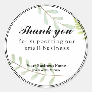 Thank you for supporting our small business classic round sticker