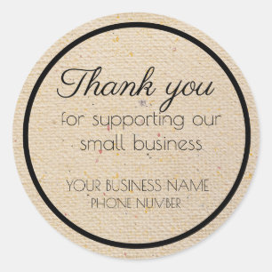 Thank you for supporting our small business classic round sticker