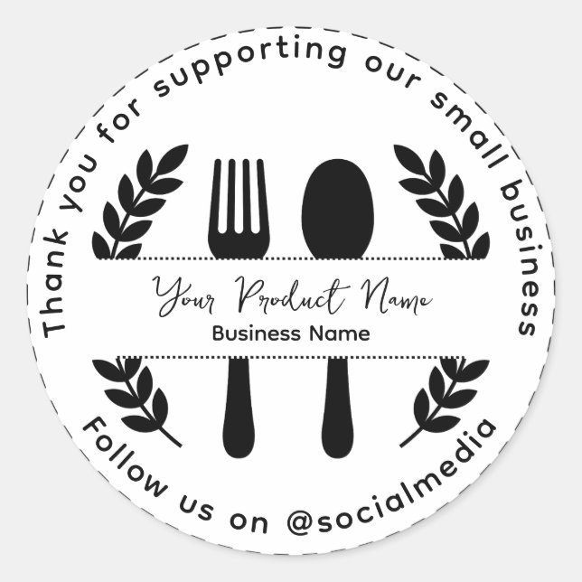 Thank you for supporting our small business classic round sticker (Front)