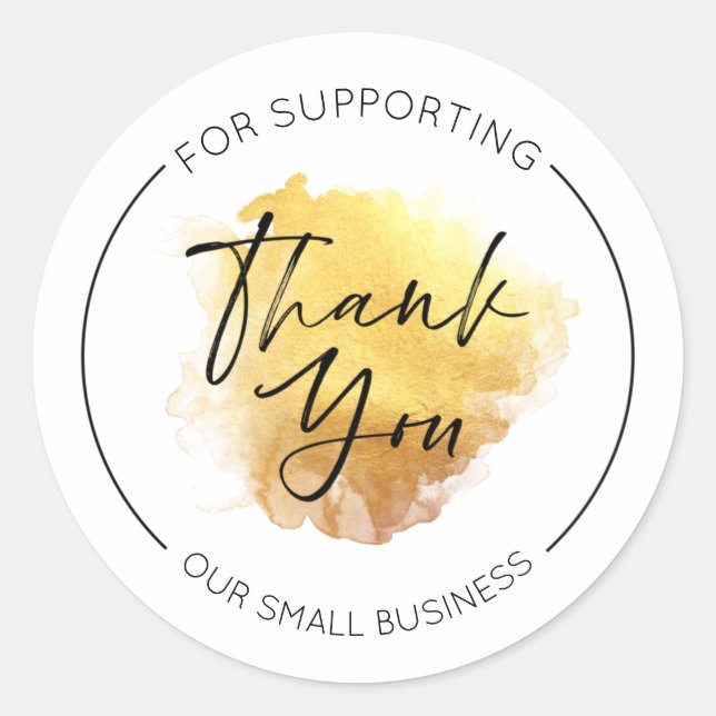 Thank you for supporting our small business classic round sticker (Front)