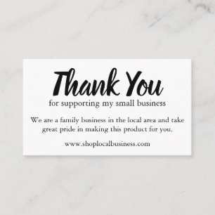 Thank You For Supporting Small Business Card