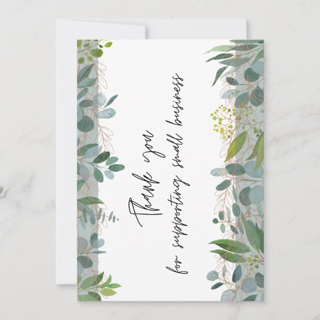 Thank you for supporting small business  card (Front)