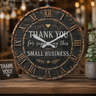 Thank You for Supporting This Small Business Rusti Large Clock