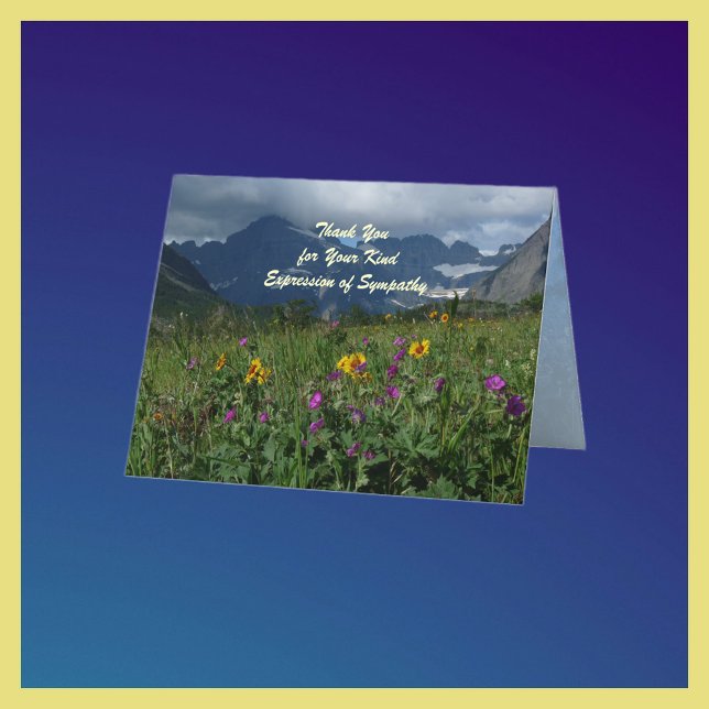 Thank You For Sympathy, Mountain Wildflowers Note  Card (Creator Uploaded)