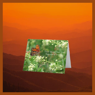 Thank You for Sympathy, Orange Butterfly Card