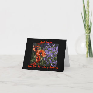 Thank You for Sympathy, Orange Poppies Note Card