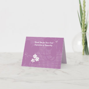 Thank You for Sympathy, Pastel Purple Floral Card