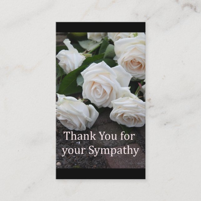 Thank you for Sympathy roses Enclosure Card (Front)