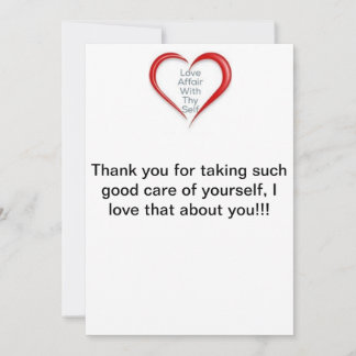 Thank You for taking care of yourself, Card