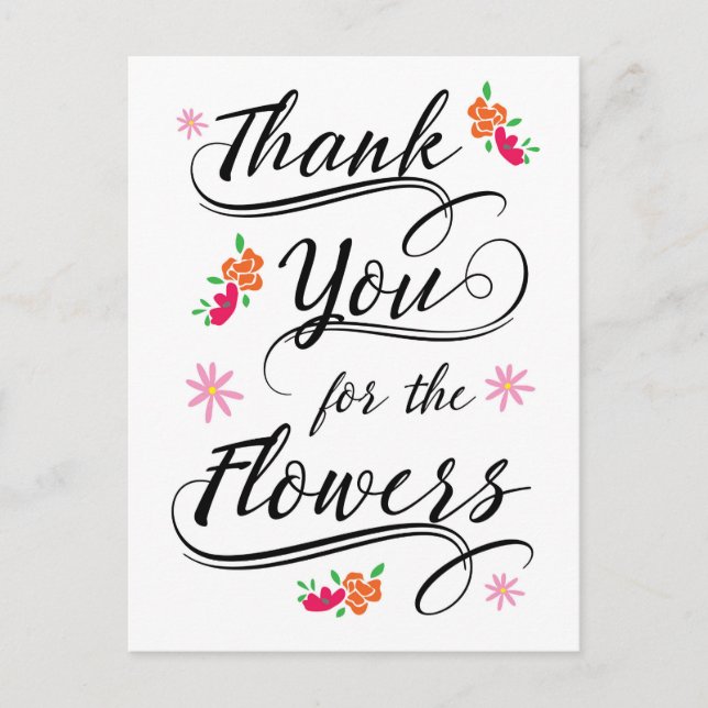 Thank you for the flowers Postcard (Front)