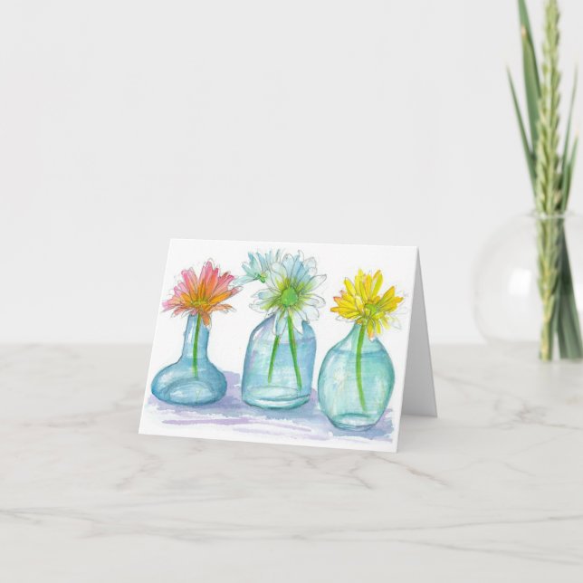 Thank You For The Gift Daisy Watercolor Flowers (Front)