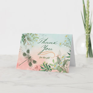 Thank You for the Gift Dragonfly Daisies Card