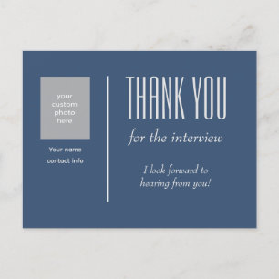 Thank you for the interview with custom photo postcard
