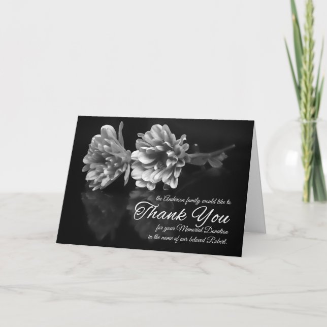 Thank You for the Memorial Donation Classic Black (Front)