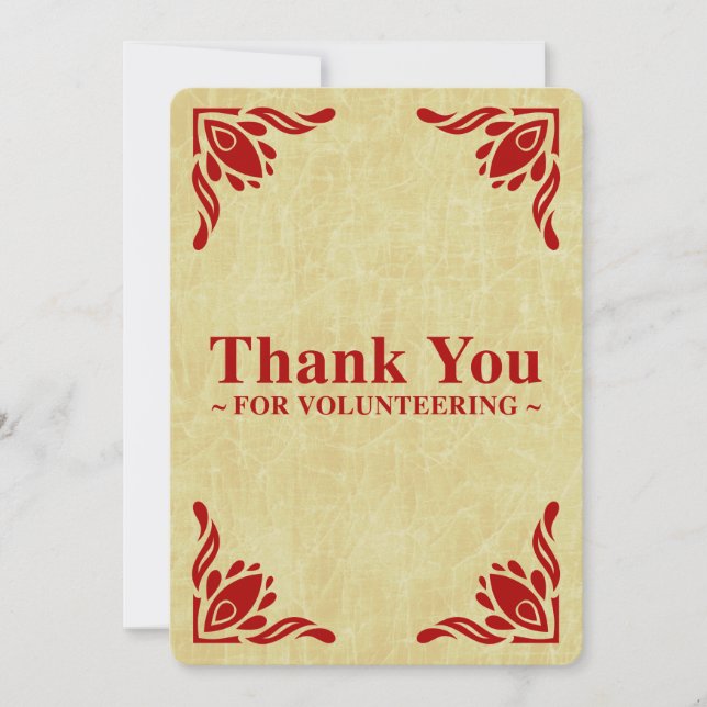 thank you for volunteering invitation (Front)