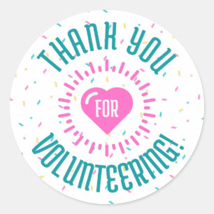 Thank You for Volunteering Sticker or Button